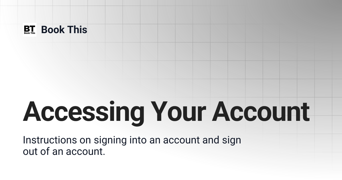 Accessing Your Account | Book This